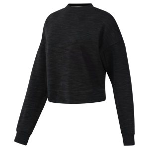 Reebok Training Essentials Marble Crew Sweatshirt Damen - Schwarz - DE 718-XTZ